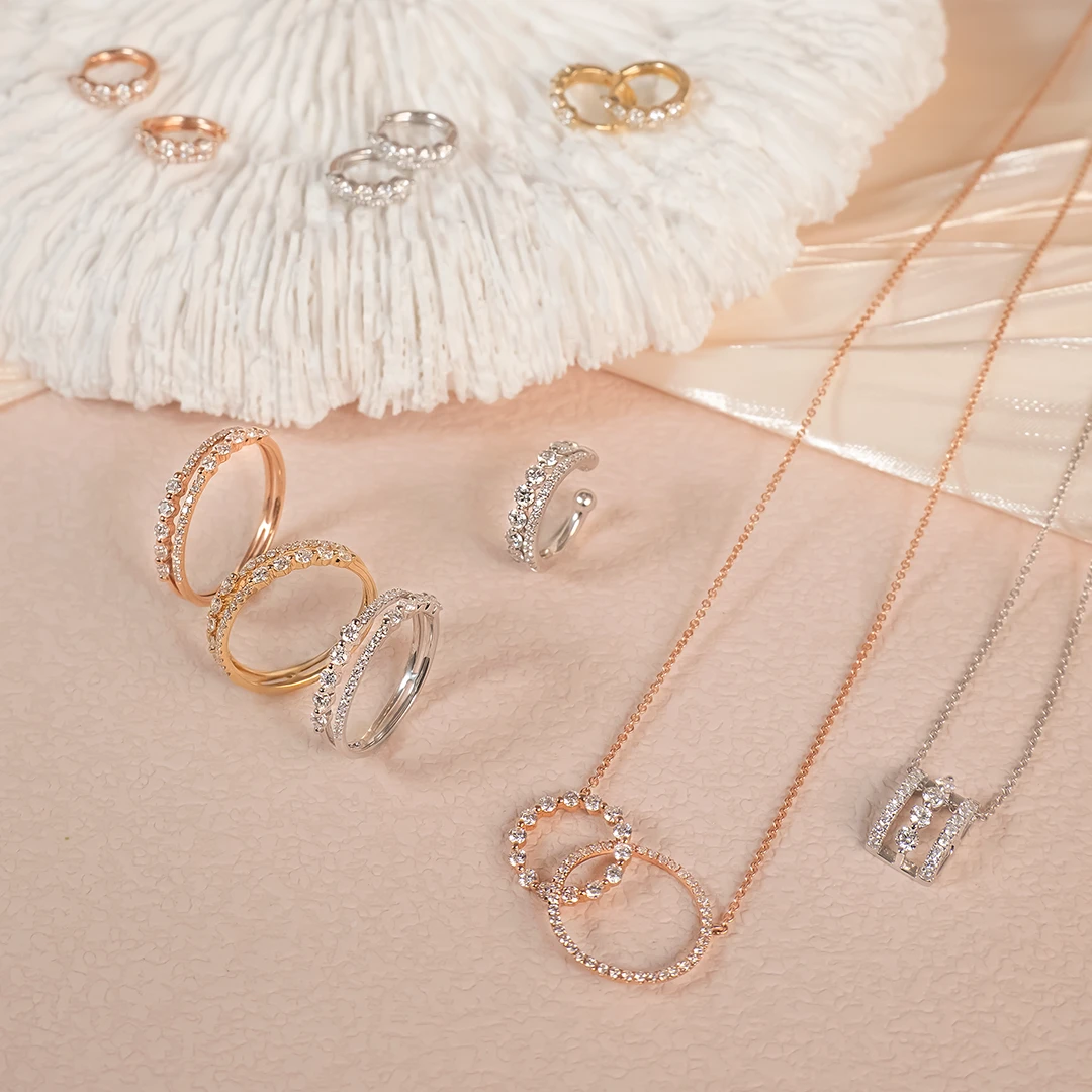 Chic two-row diamond ear cuff